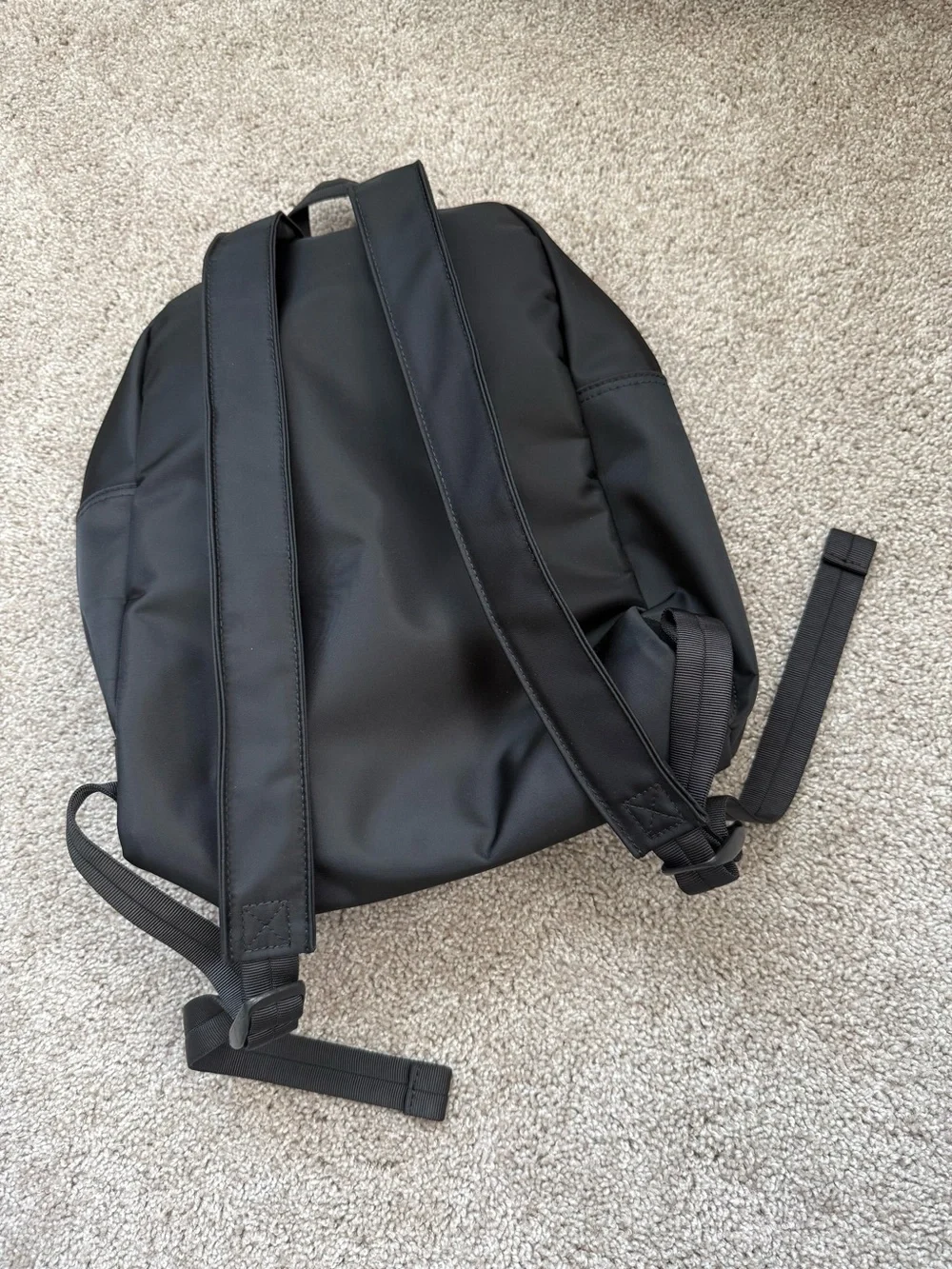 Longchamp Neo Nylon Backpack with Front Zip Pocket in Black
